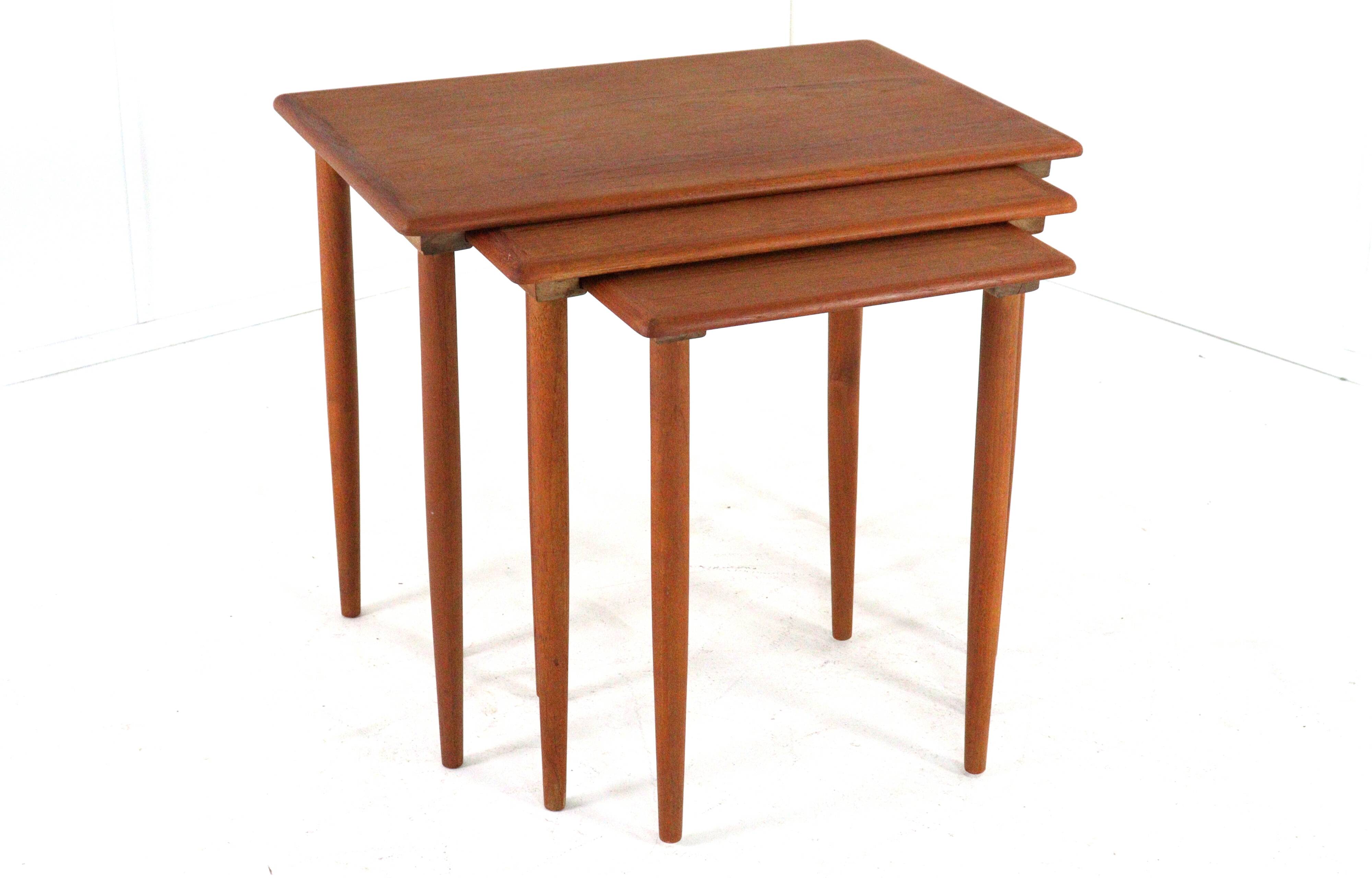 Set of 3 danish nesting tables - danish mid century modern design