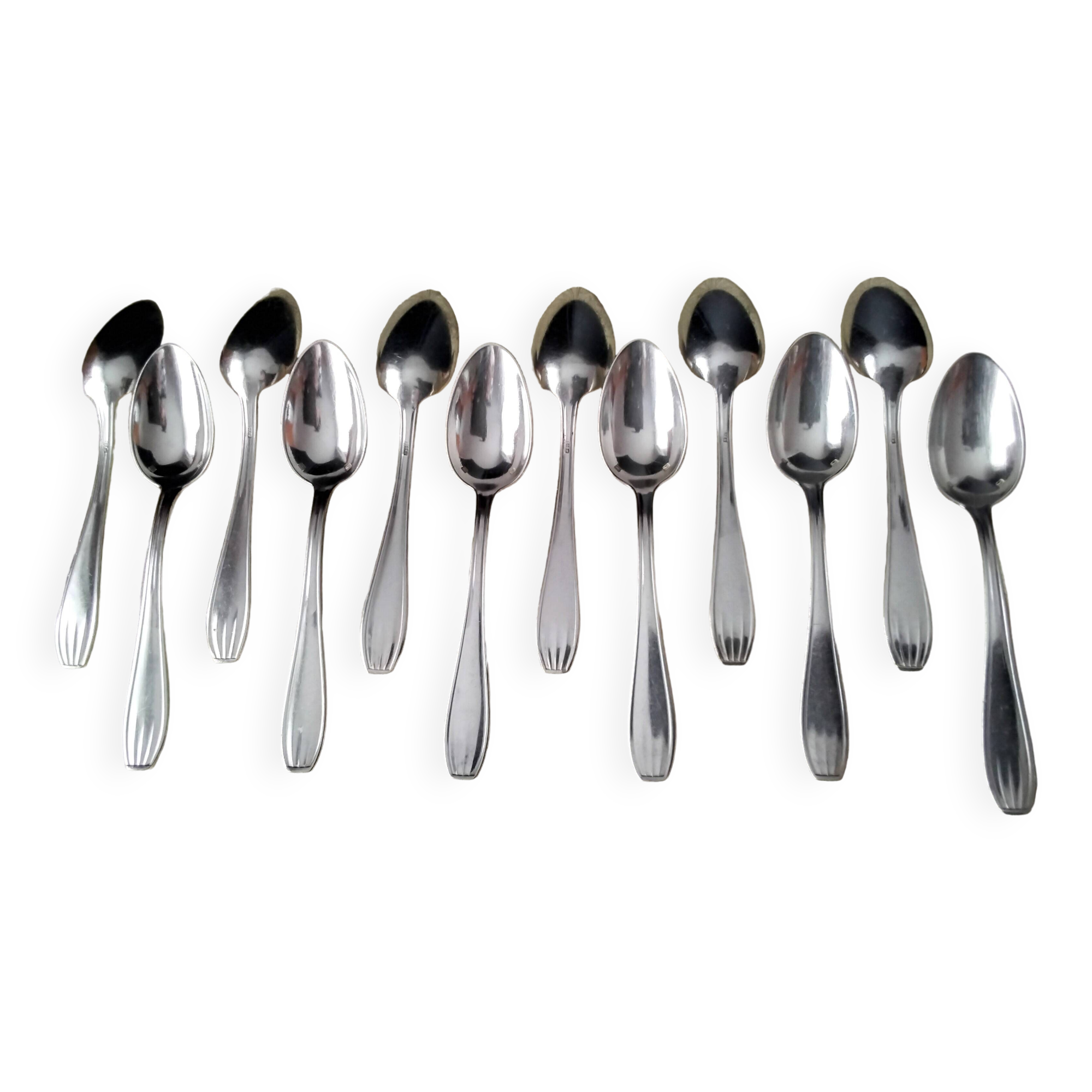 Set of 12 silver-plated coffee spoons SFAM Lancel model
