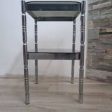 Chrome and smoked glass side table, 1970s