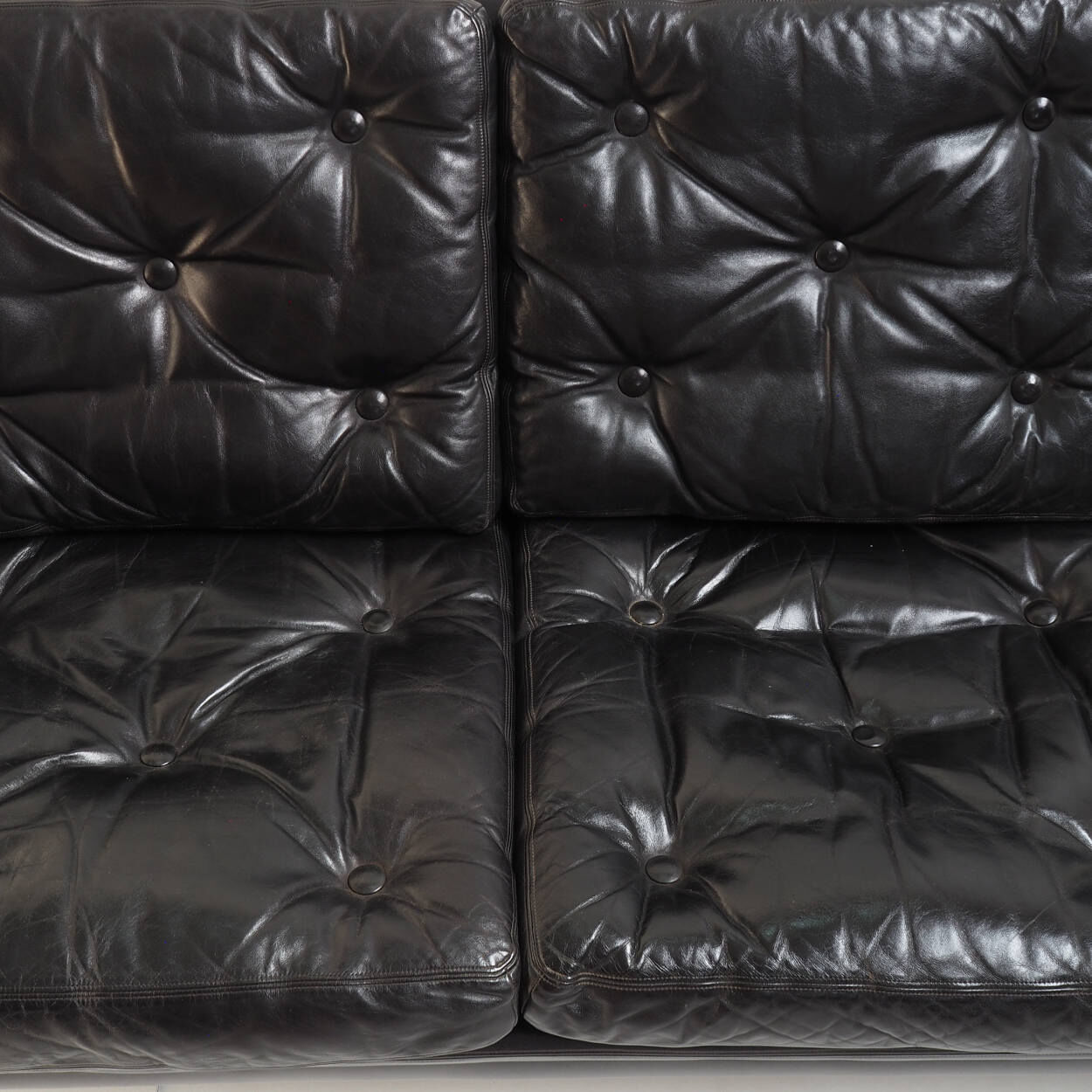 Black leather sofa