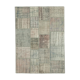 Hand-Knotted Turkish Vintage 177 cm x 243 cm Grey Patchwork Carpet