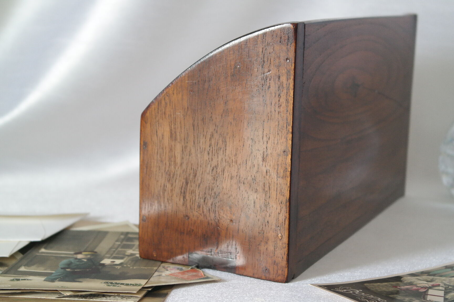Vintage mail holder in cherry wood