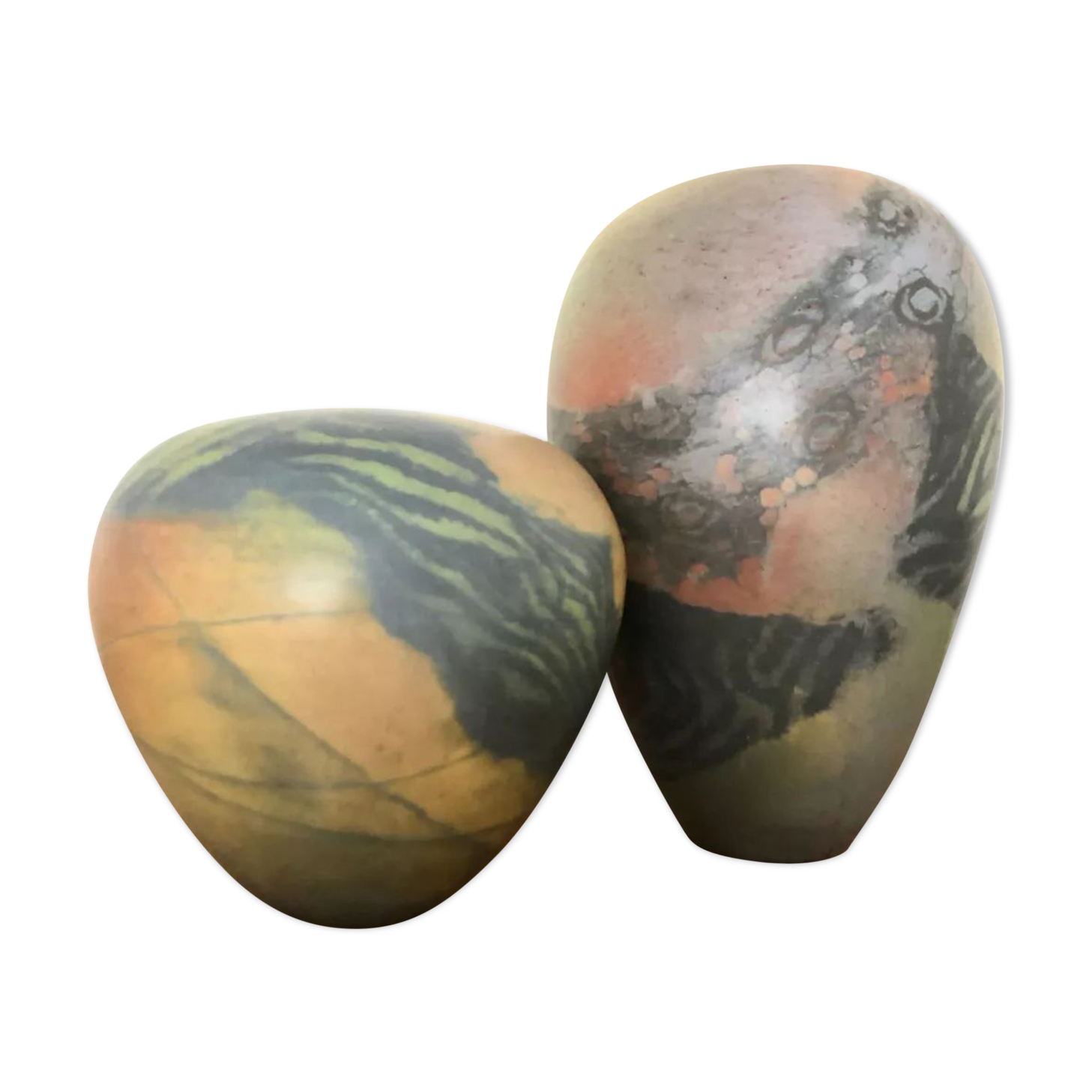 Pair of sigillated clay vases