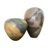 Pair of sigillated clay vases