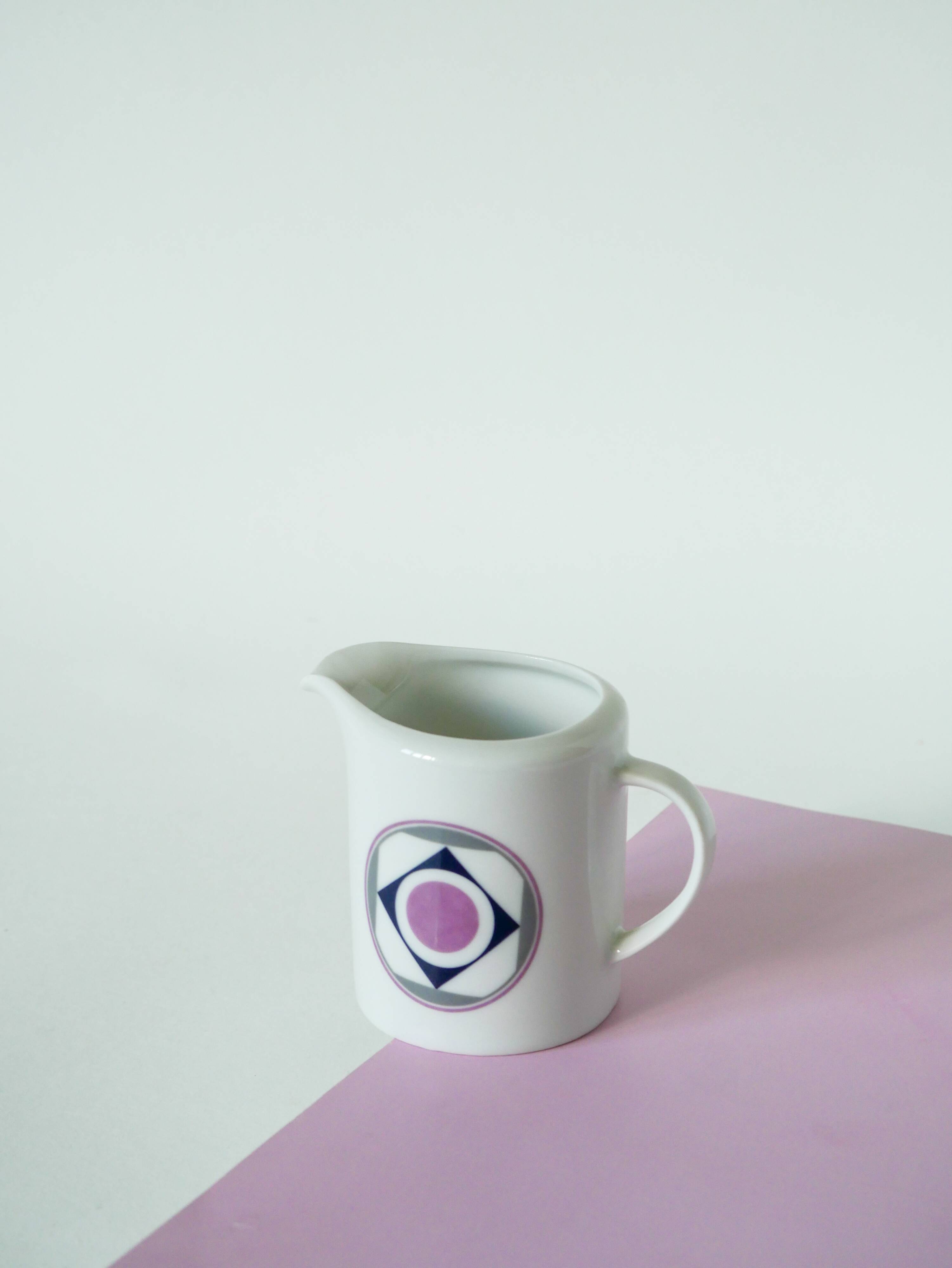 Set consisting of a teapot, sugar bowl and milk jug, Made in Germany, Colorful, Space Age, 1970