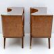 Pair of Art Deco Italian Briar Walnut Bedside Tables, 1930s