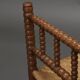 Vintage turned oak corner side chair, 1930s
