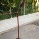 Vintage Italian floor lamp with burgundy marble effect and round dome