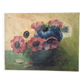 Acrylique sur toile nature morte ancienne