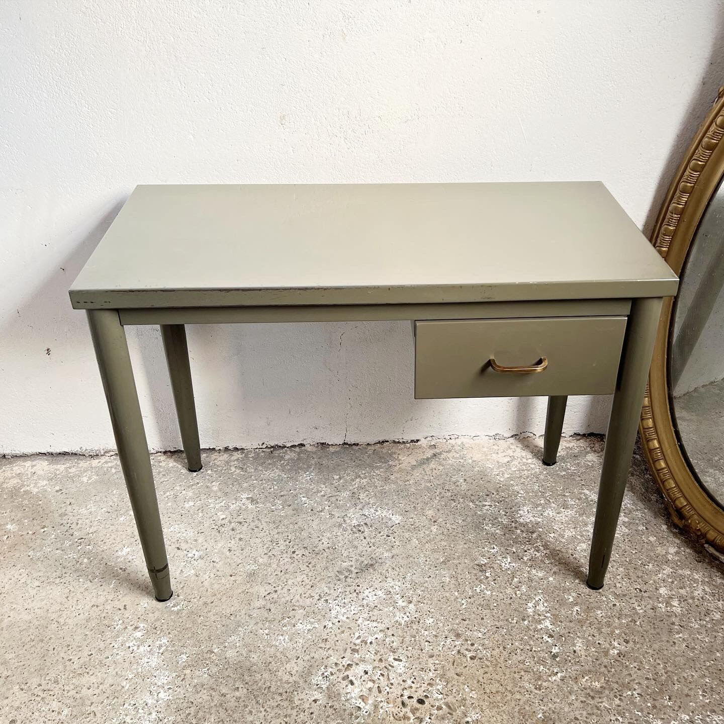 Vintage khaki metal desk
