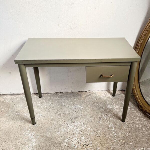 Bureau métal vintage kaki