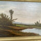 Oil painting of a riverside signed EM