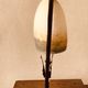 Art deco table lamp with hammered wrought iron base and tulip muller brothers lunéville signed