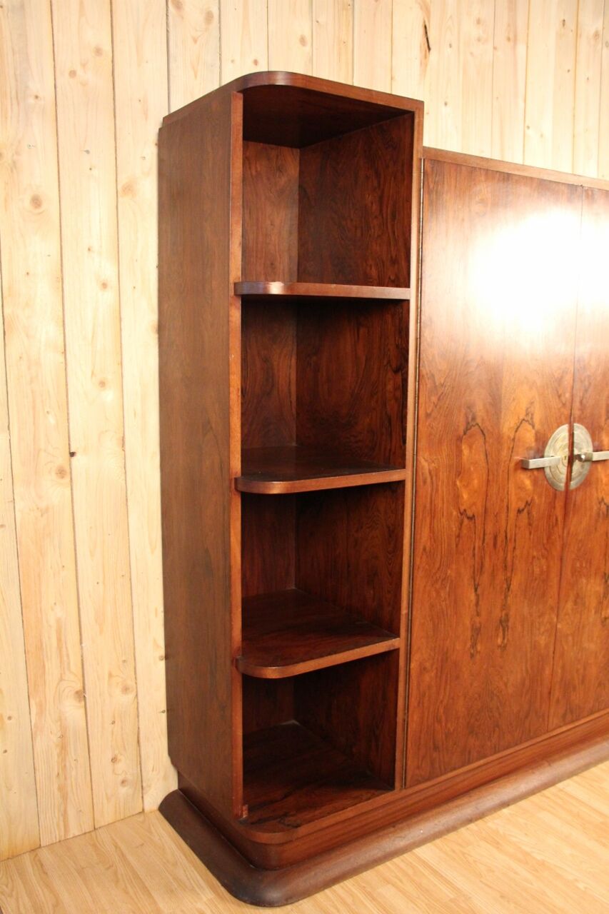 Asymmetrical art deco rosewood veneer cabinet