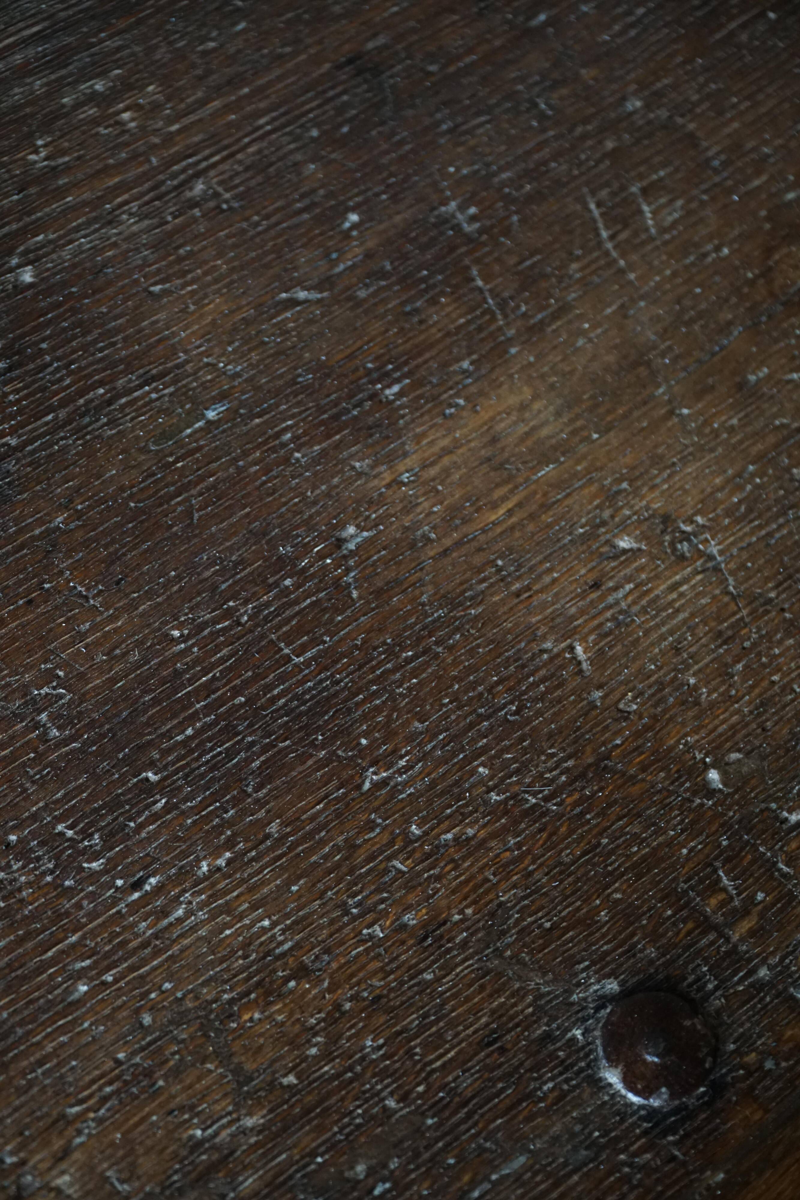 18th-century Scandinavian popular art oak chest with carved panels, dated 1764.