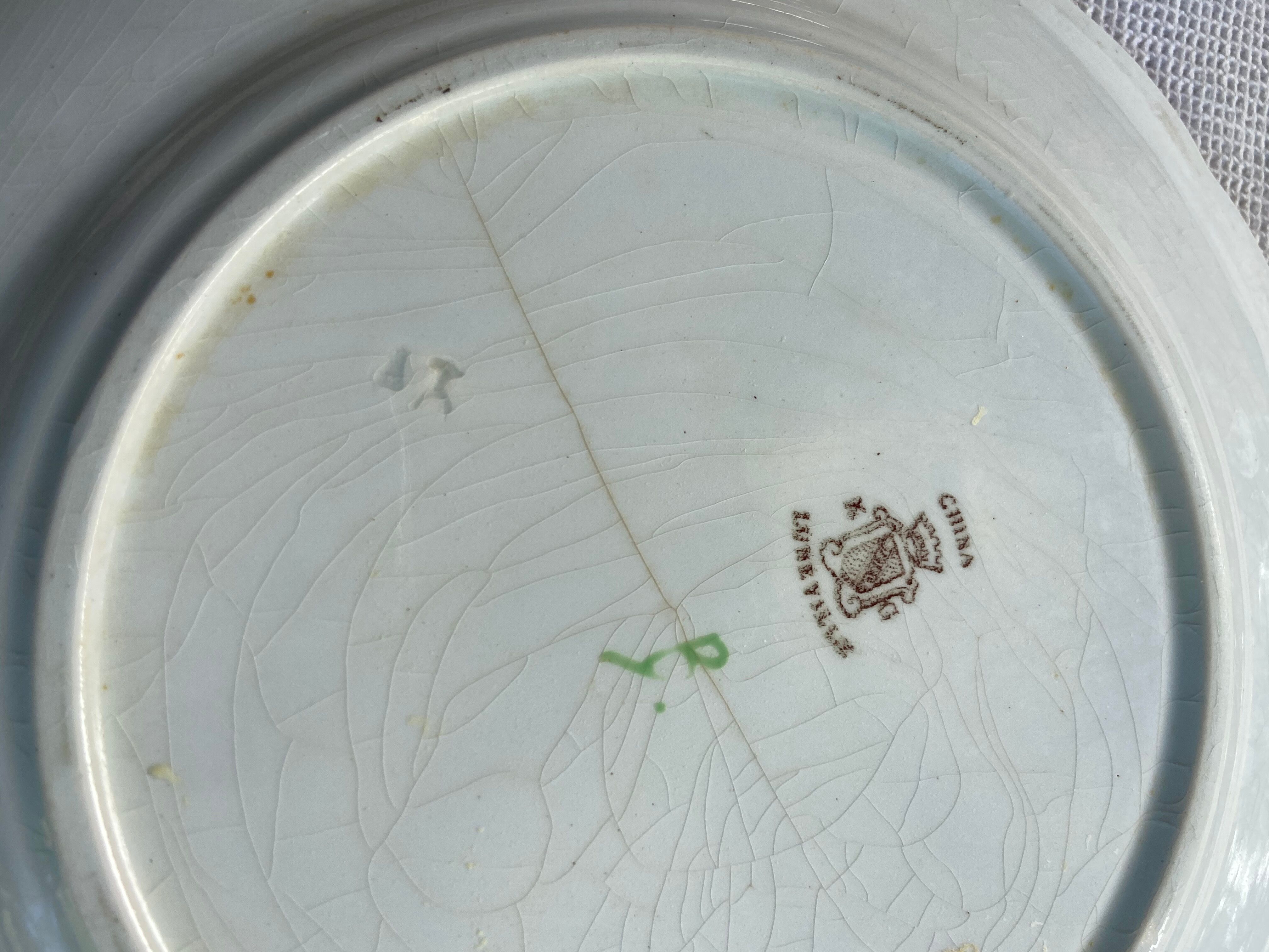 Lot of 6 flat plates Lunéville flower decoration