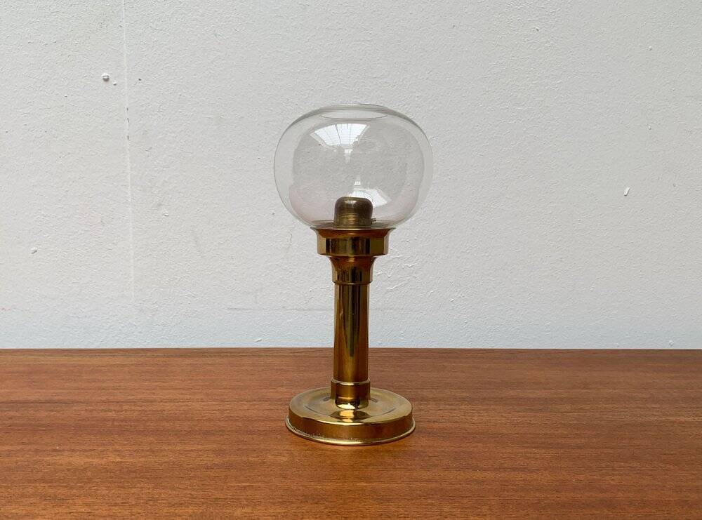 Brass and glass candle holder by Harald Buchrucker, mid-century, 1960s.