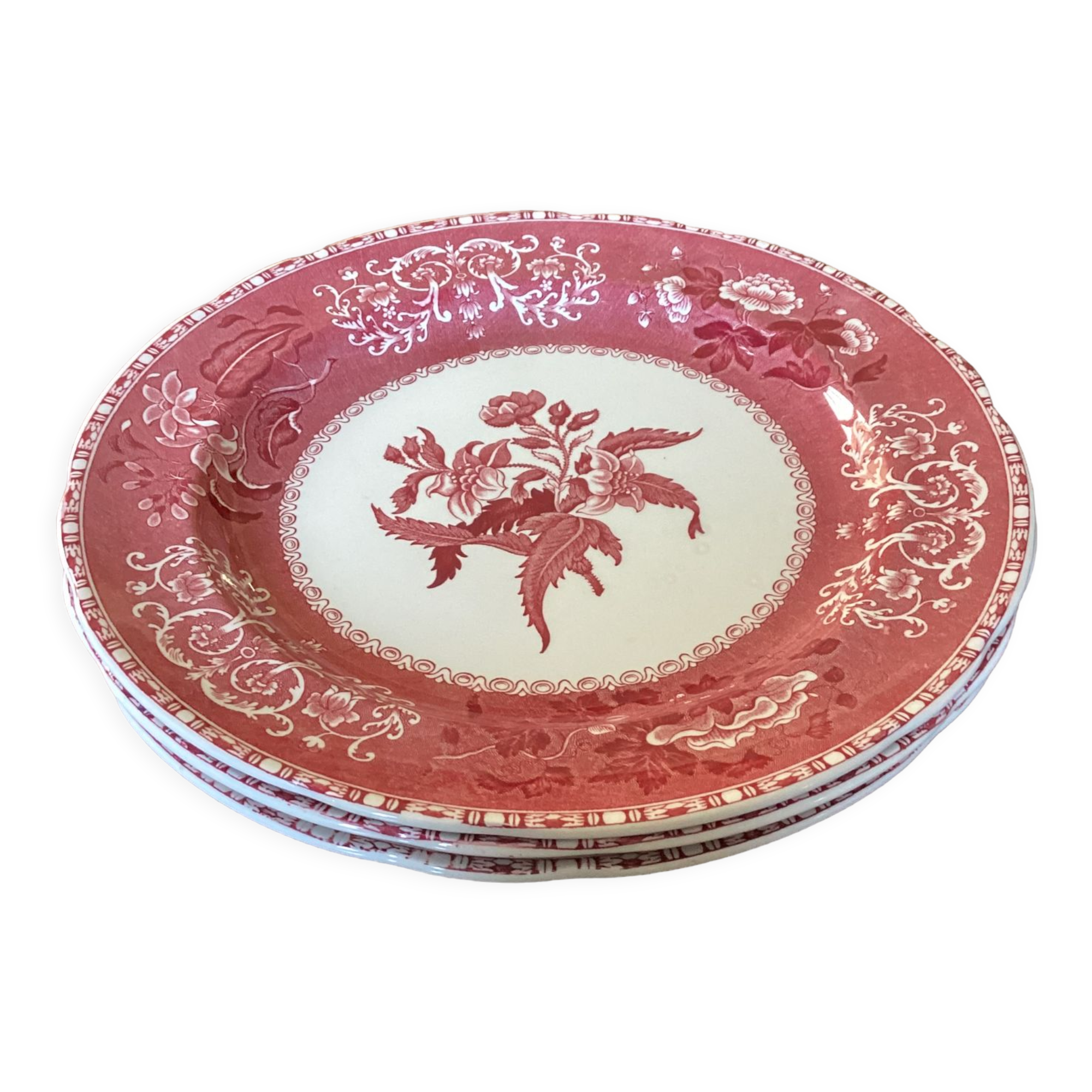 Set of Three ceramic plates Spode England dimension: height -2.5 cm- diameter -26 cm-