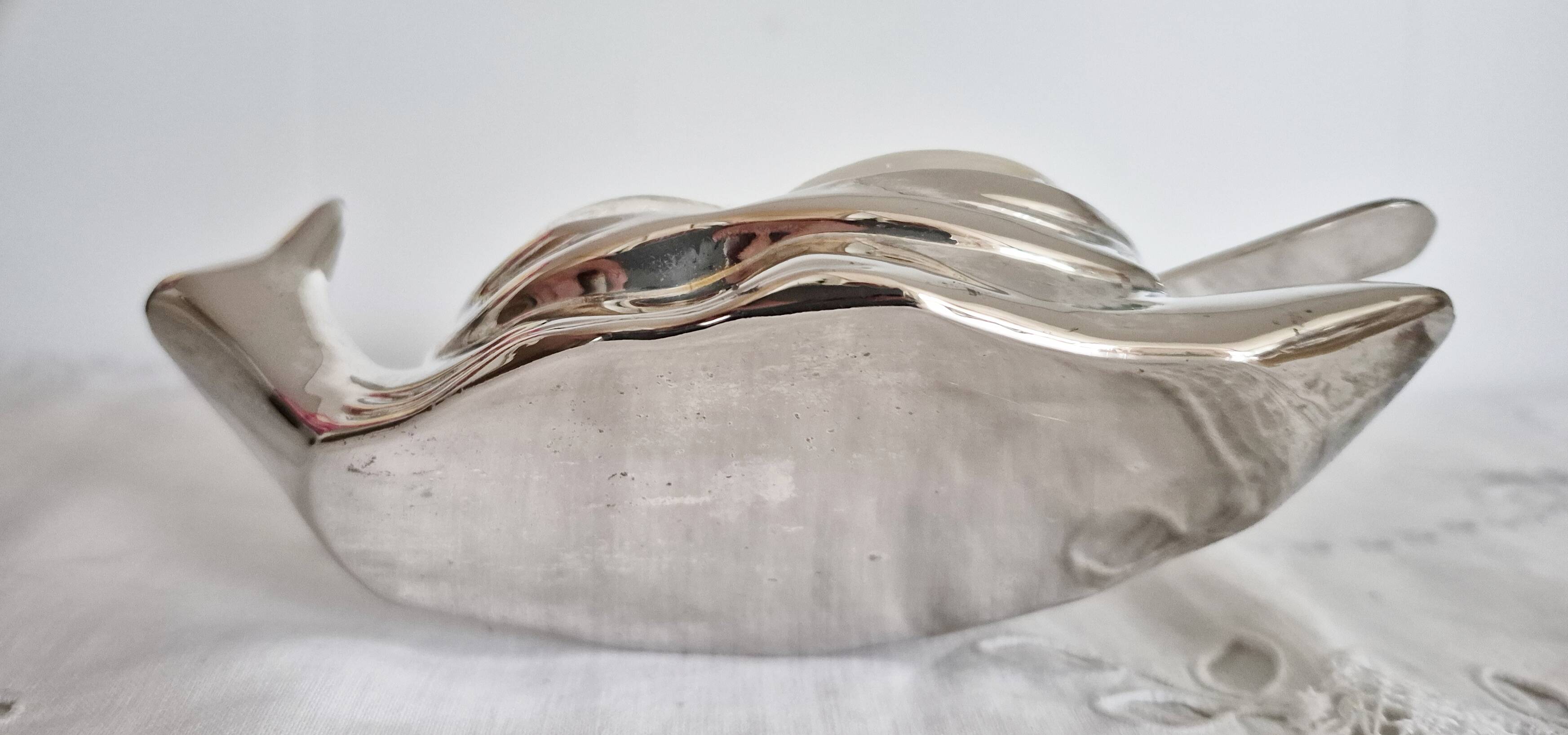 Antique butter dish Silver-plated snail