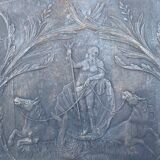 Old fireplace plate poseidon