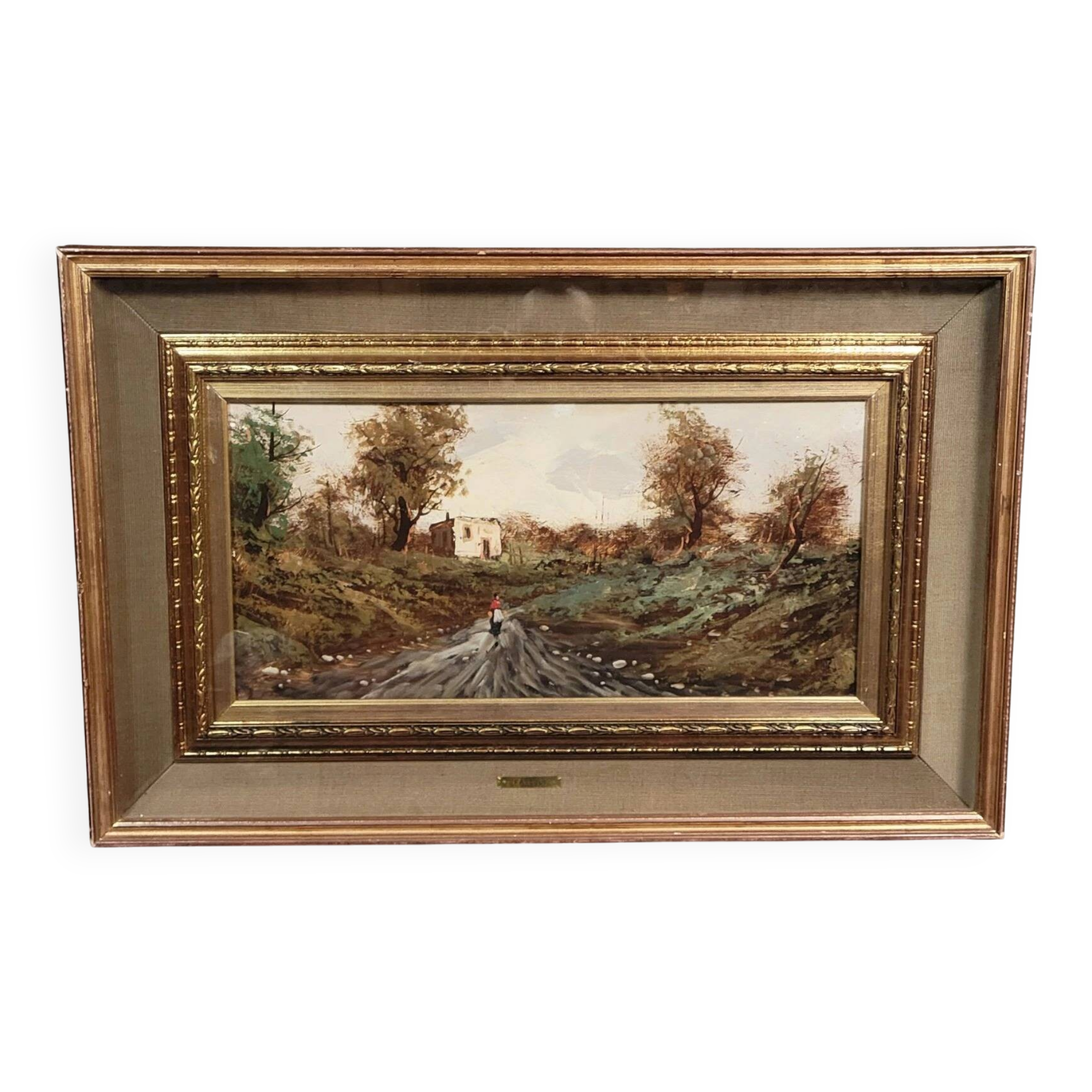 Favelli Flavio: Oil painting on panel "animated landscape"