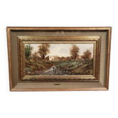 Favelli Flavio: Oil painting on panel "animated landscape"