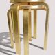 1990s IKEA Frosta Stools in the Style of Alvar Aalto, Gold Leaf Covered