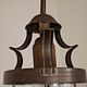 Vintage French Round Hall Lantern In Copper With Cylindrical Glass Shade 3681
