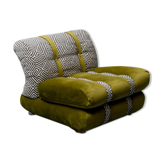 Fauteuil velours vert 70