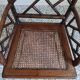 Fauteuil asiatique canné en bois à l'imitation du bambou