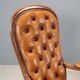 Antique walnut and leather armchairs, Italy, 20th century