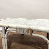 1970s rattan and woven wicker coffee table