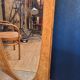 Miroir vintage géant bois clair miroir ovale 1920