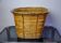 XL basket in rattan and brass, Italy, 1970, 44cm diam