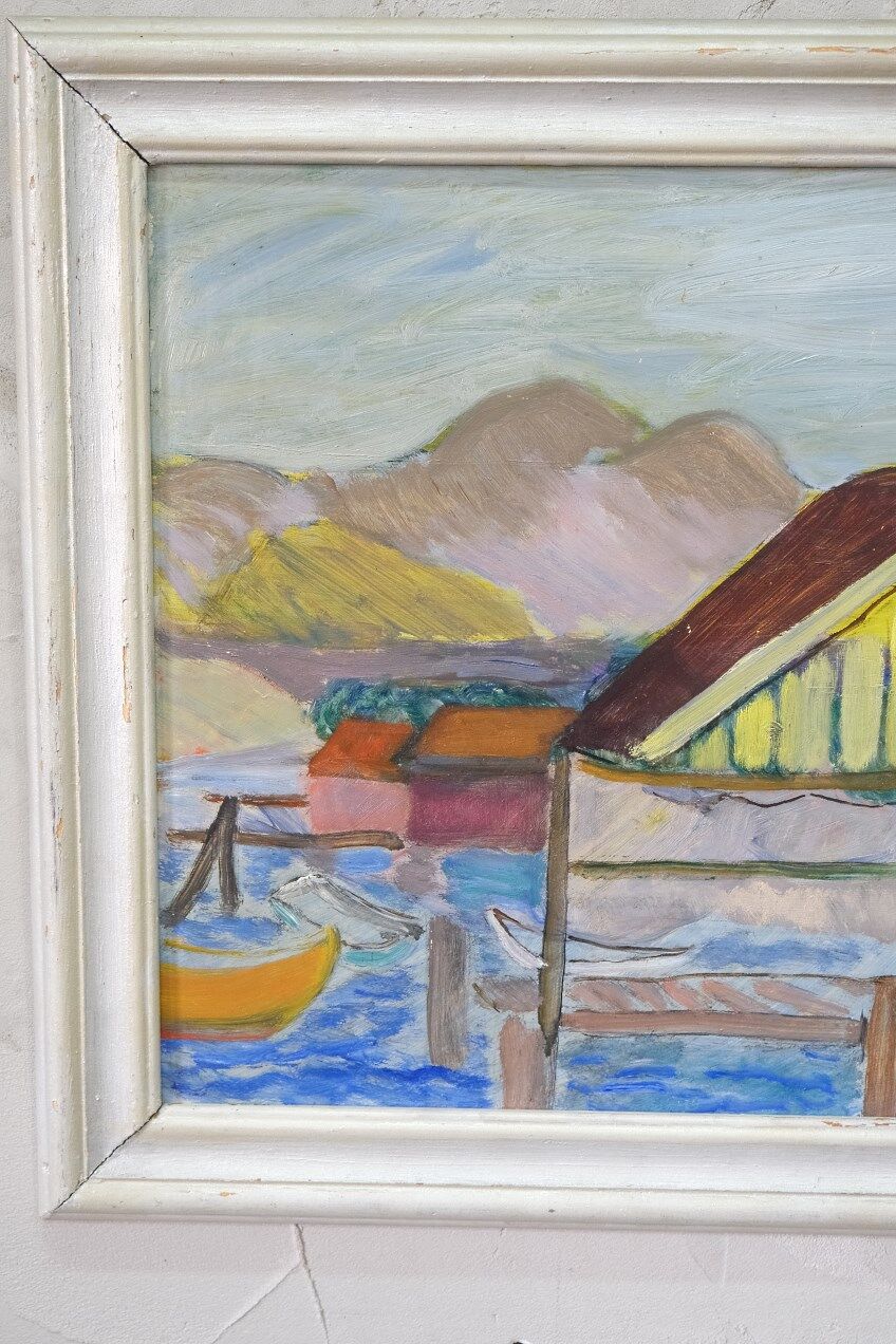 Ragnvald Magnusson, Swedish Modern Landscape, 1960, Oil on Panel, Framed