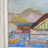 Ragnvald Magnusson, Swedish Modern Landscape, 1960, Oil on Panel, Framed