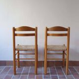 Pair of rustic straw chairs