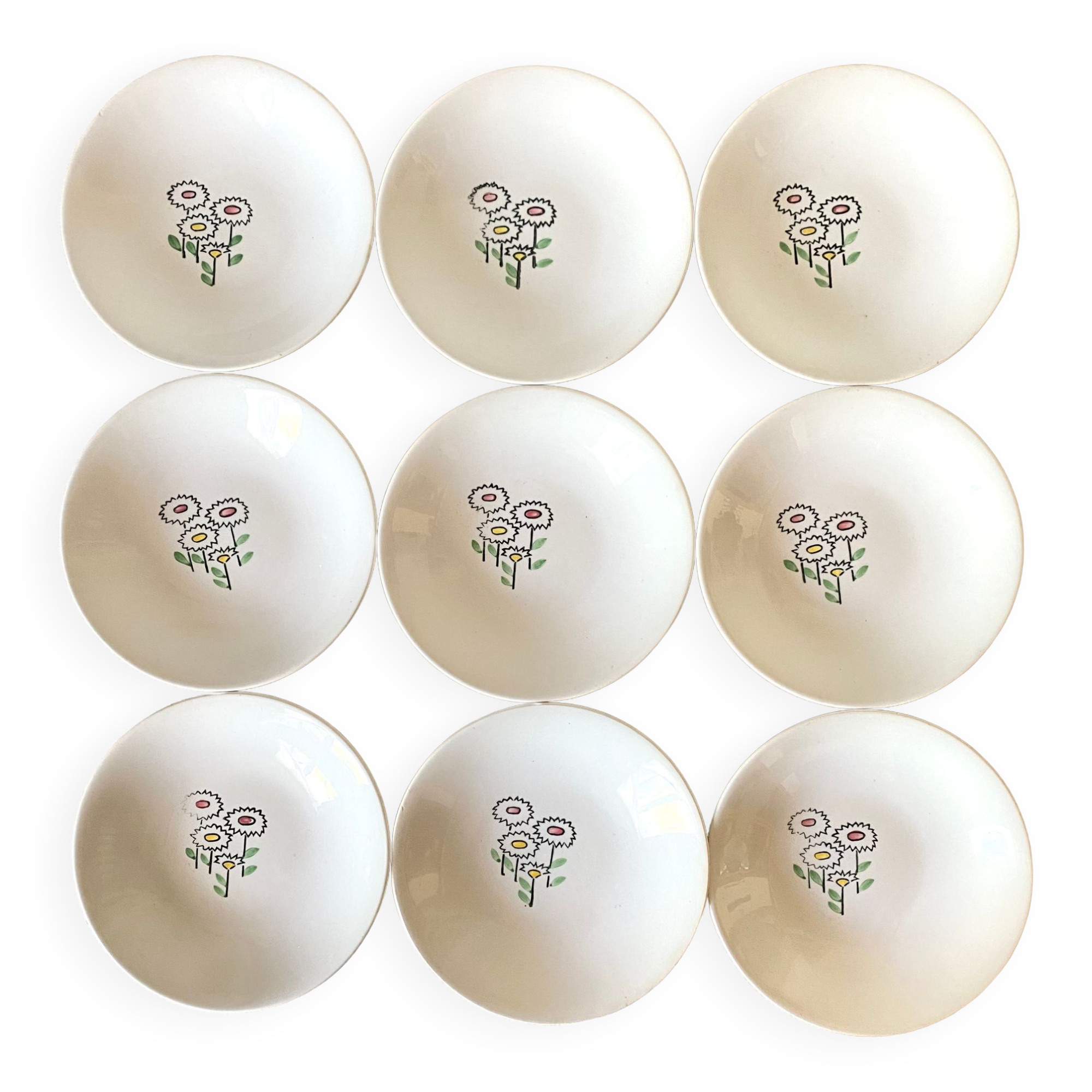 Hollow earthenware plates from Gien