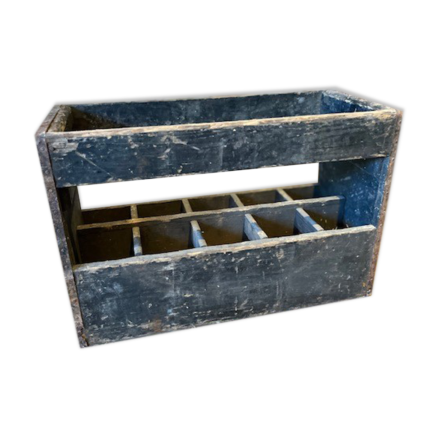 Antique wooden bottle holder 1950