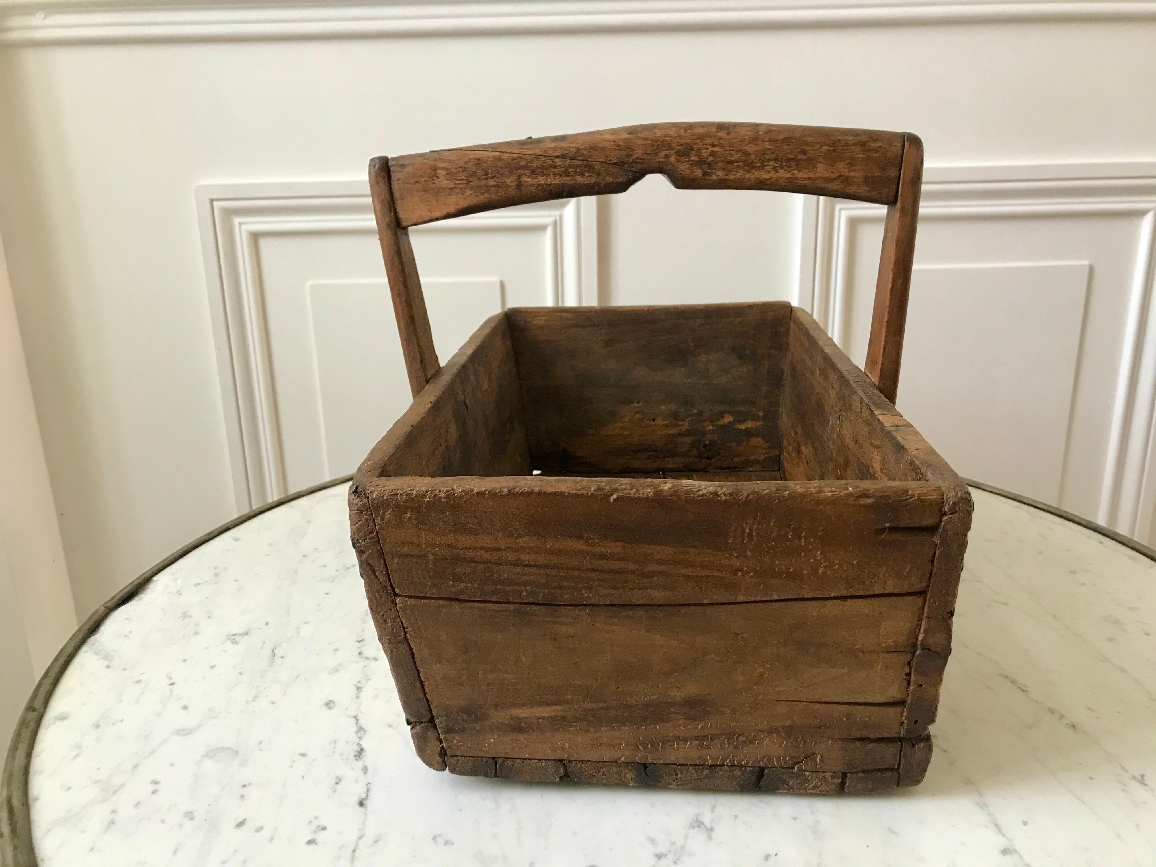 panier en bois ancien début XXème