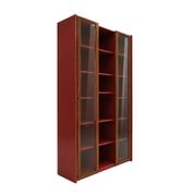 Mid-Century Afra & Tobia Scarpa Italian Wood Red Lacquer And Glass  Vitrine
