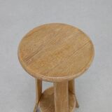 3x Barstools in solid Oak Brutalist, 1970s