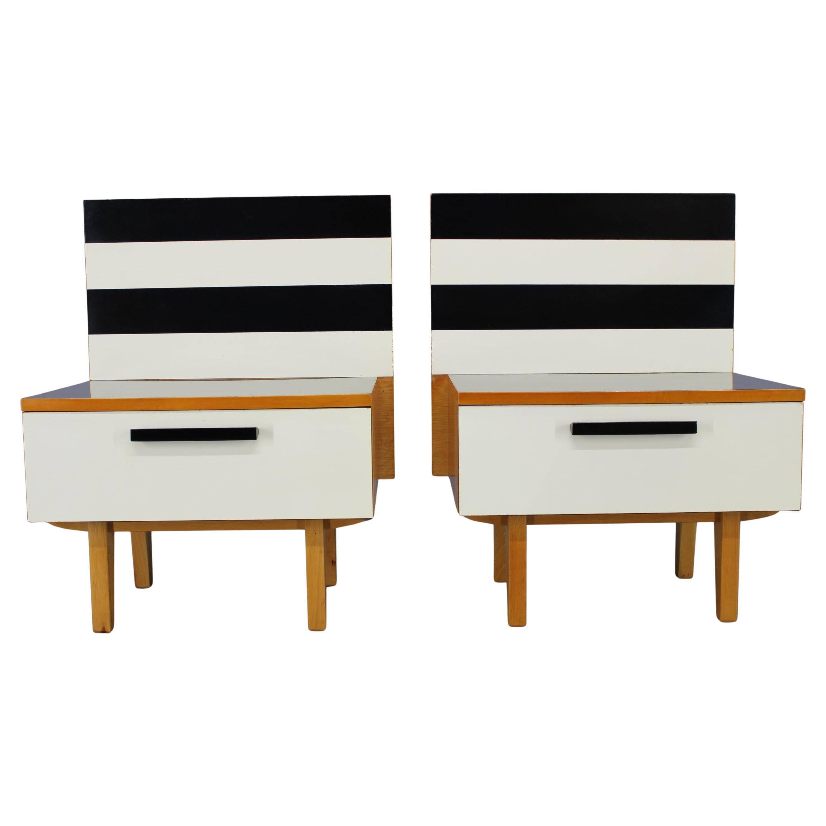 Mid-century pair of nightstands, Czechoslovakia, 1960s
