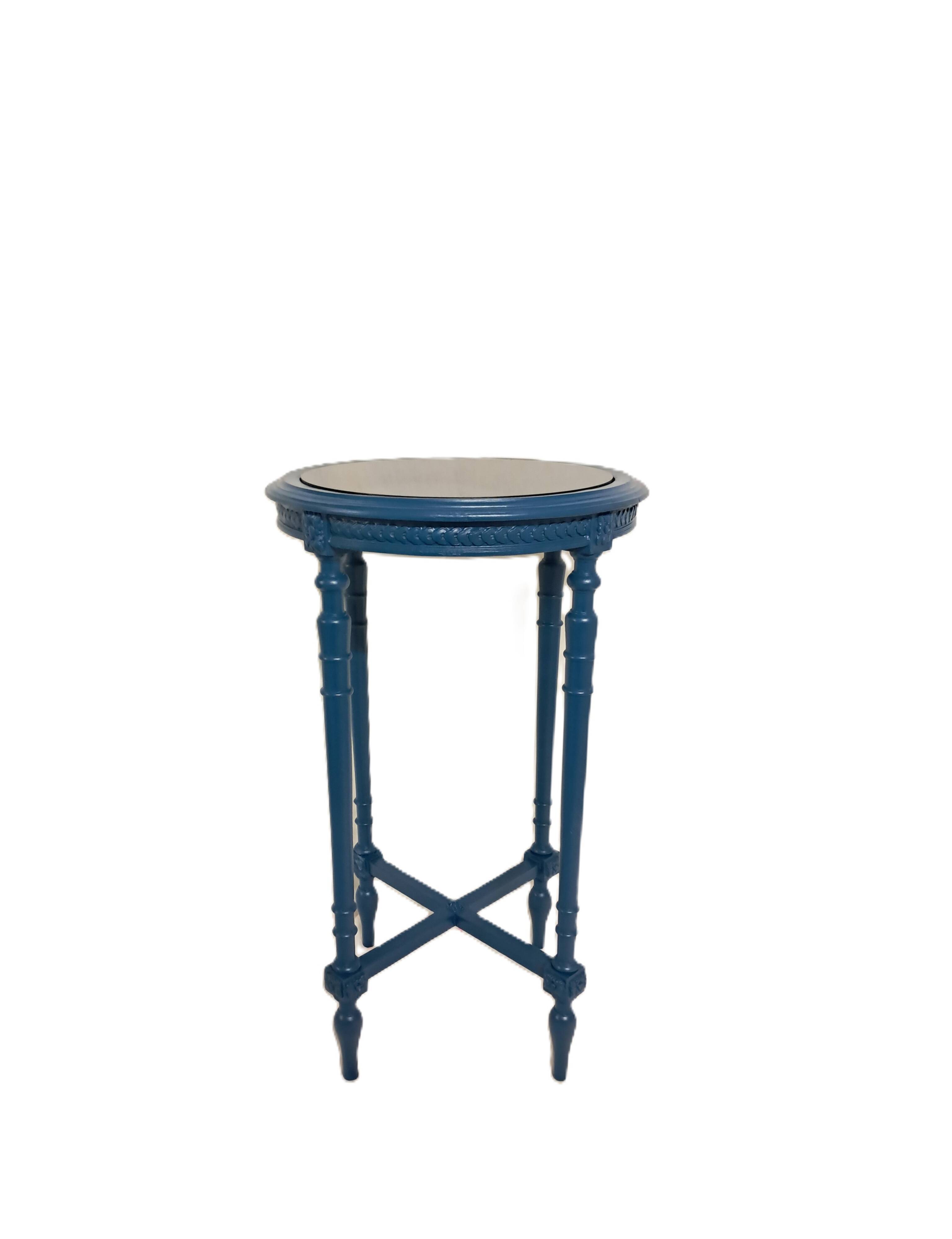 Napoleon III Modernized Guéridon Table in Blue