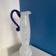 Decorative carafe or vase in blue and white Murano blown glass, chic style