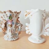 Set of 4 porcelain wedding vases