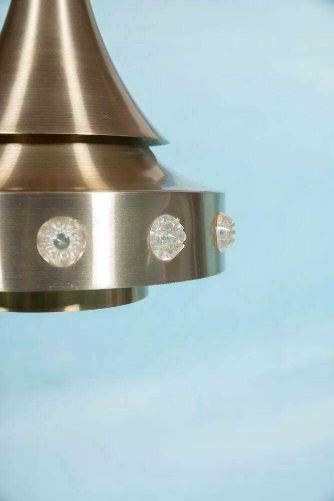 Danish space age suspension design, vintage pendant from the sixties.