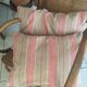 2 coussins toile ancienne bayadère