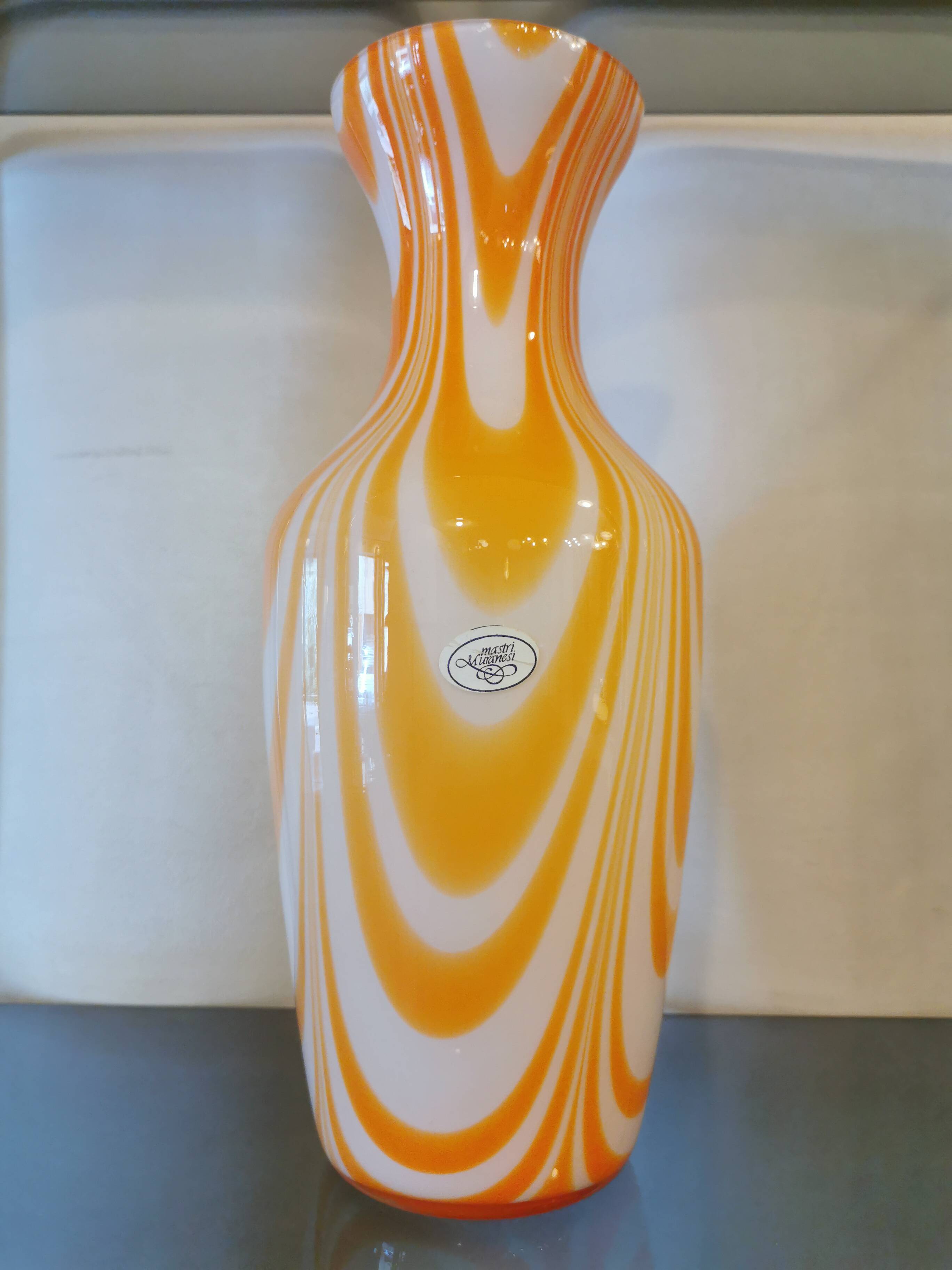 Large vintage Murano glass vase, Italy, 70s