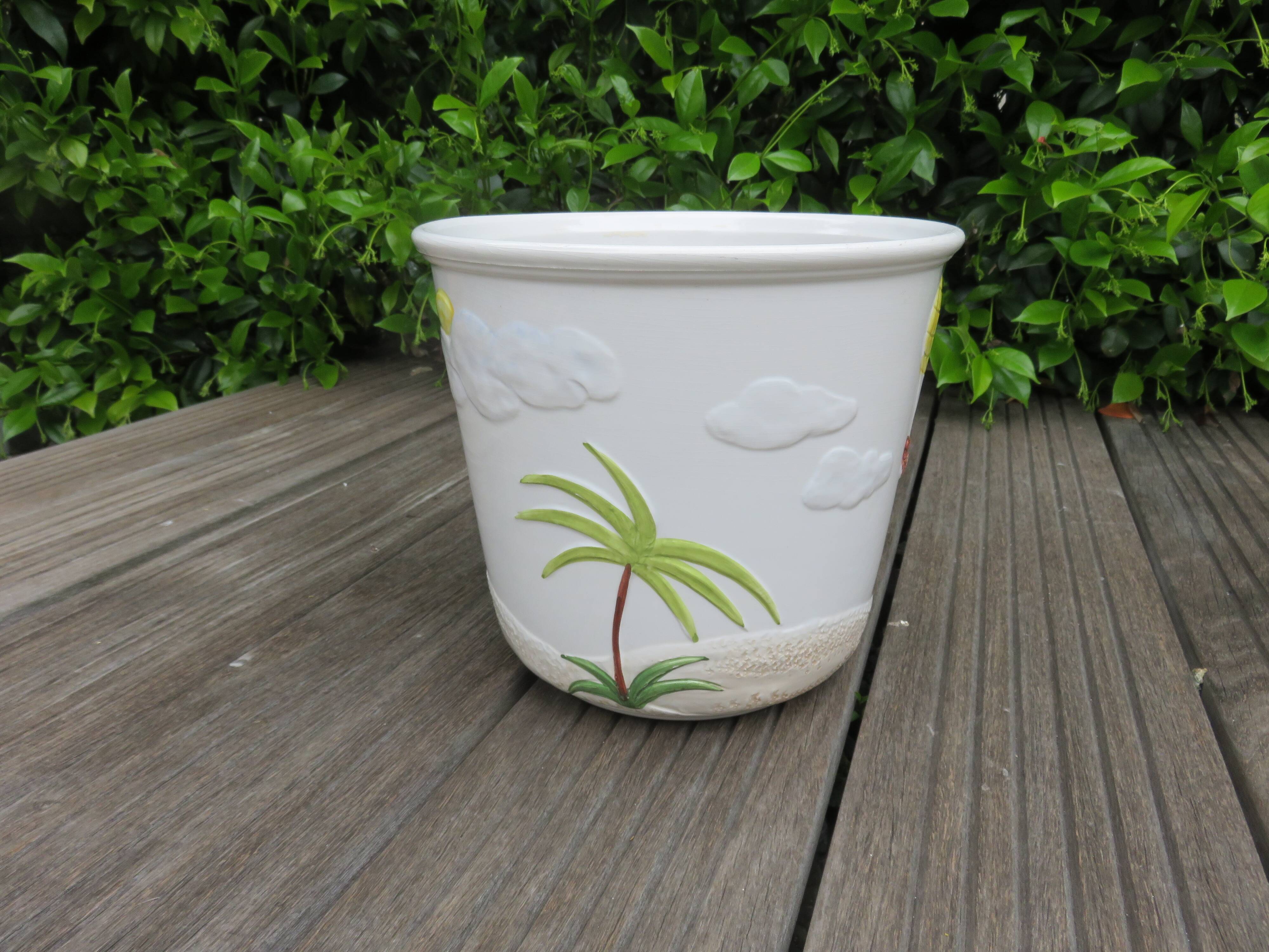 Ceramic cache pot Bassano Italy 60s 70s
